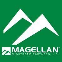 Magellan midstream partners , llp logo on a green background.