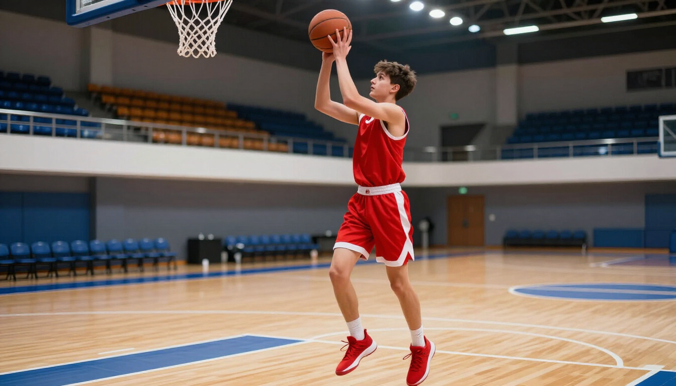 Youth basketball action