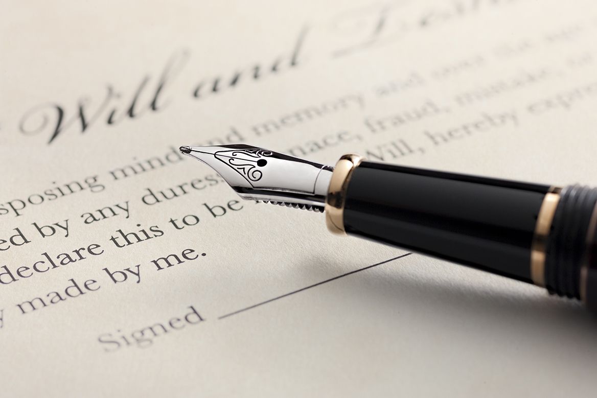 last will testament document closeup on
