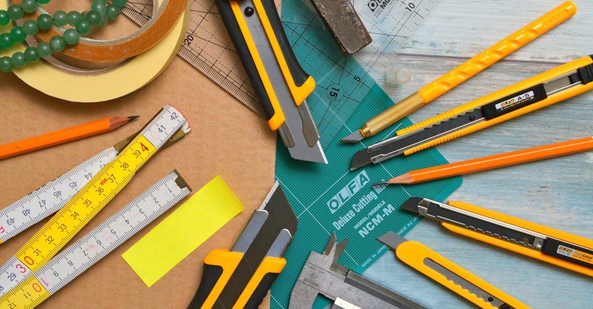 A bunch of tools are sitting on a table.