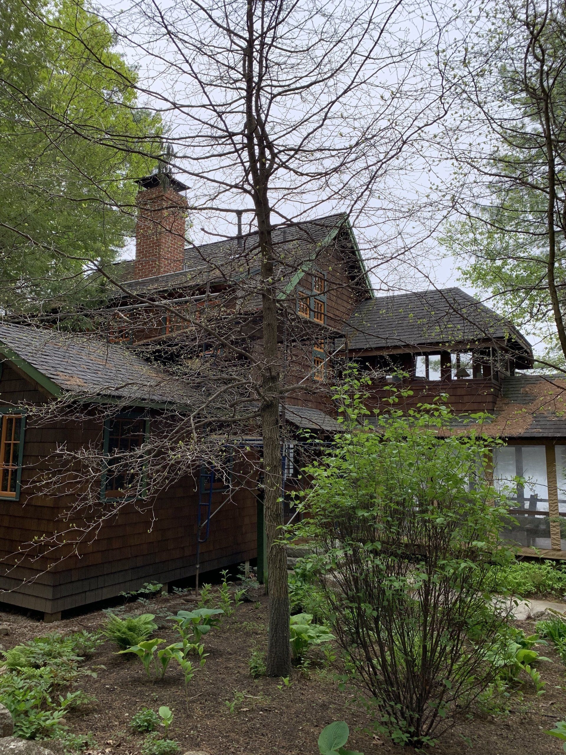 A shingled roof on a Vermont home repaired by roofers at Rodd Roofing