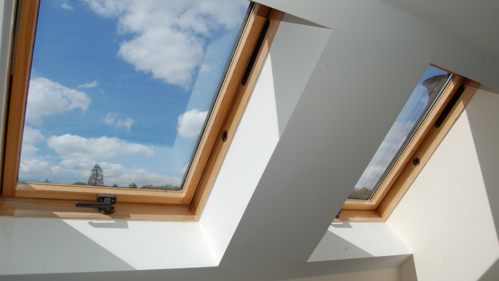 Two skylights in a residential building