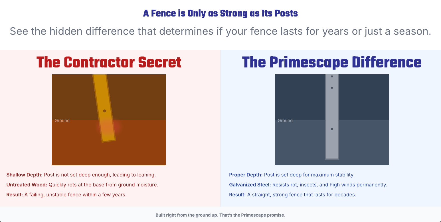 Slide comparing “The Contractor Secret” and “The Primescope Difference” with two side-by-side diagrams.