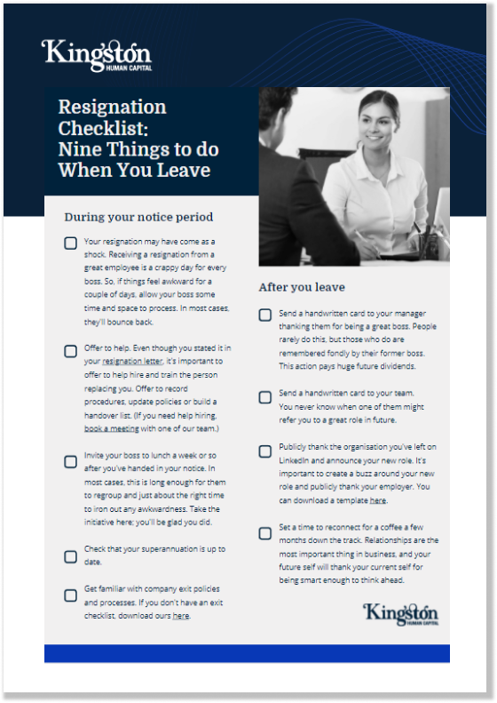 How To Leave on the Right Foot After a Resignation | Kingston