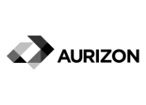 A black and white logo for aurizon on a white background.
