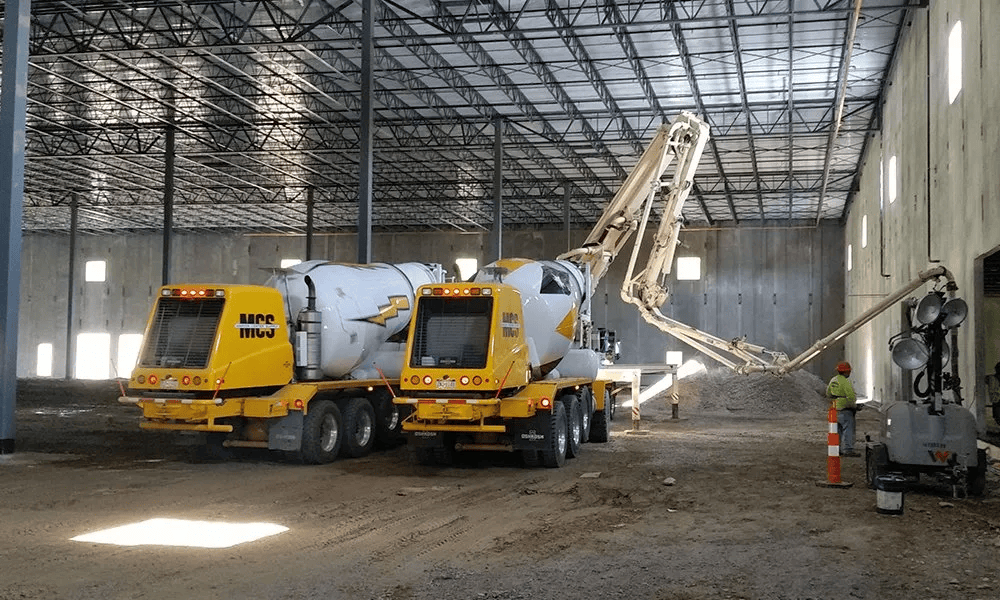 Two concrete trucks