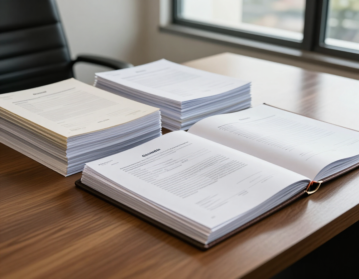 Documentos y certificados organizados para un trámite de herencia