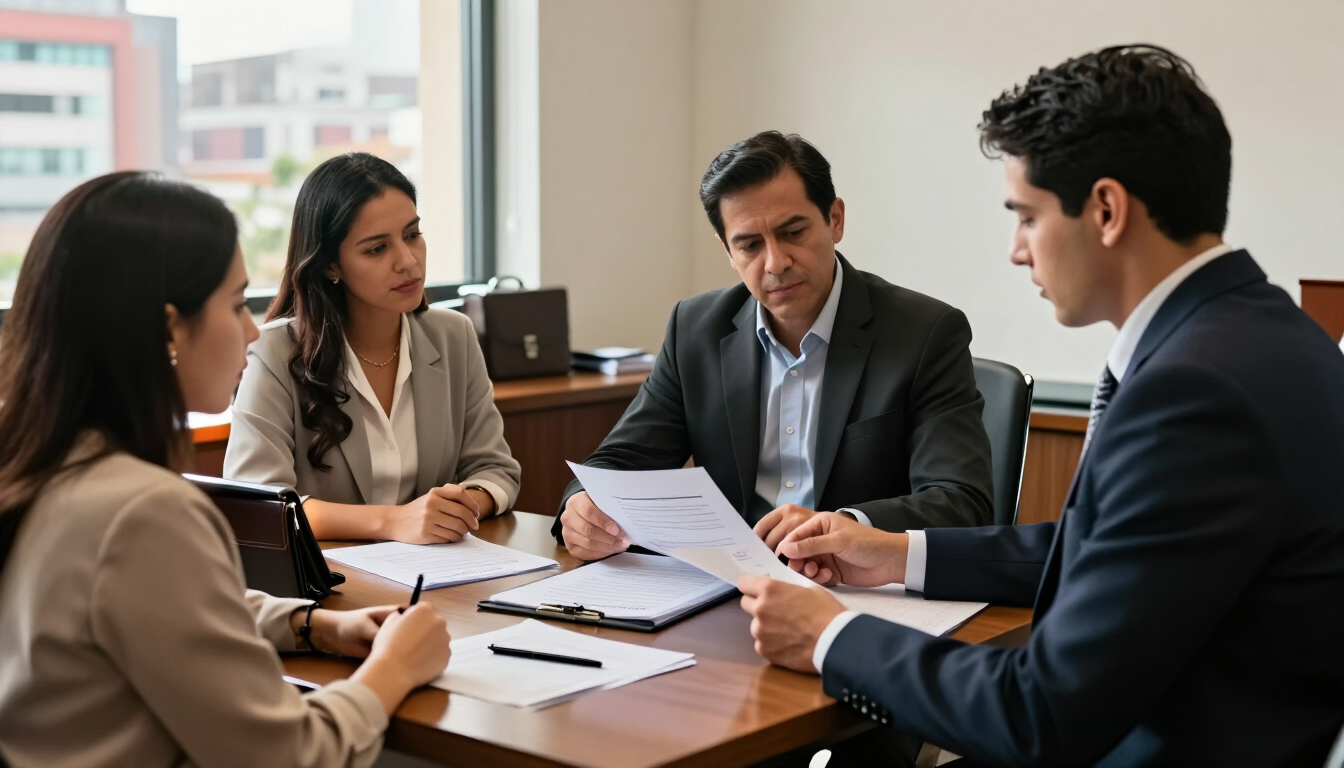 Familia consultando a un abogado de sucesiones en Bogotá