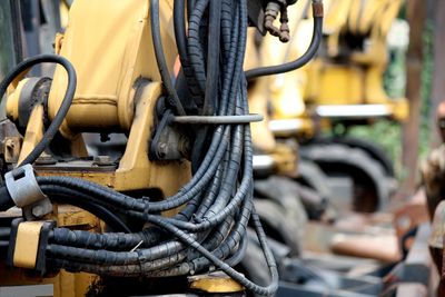 A close up of a machine with a bunch of wires attached to it.
