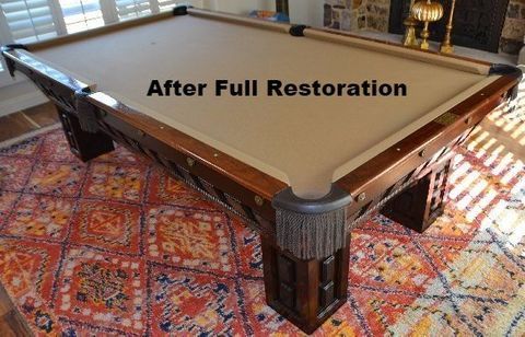 antique pool table brown