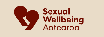 Logo of Sexual Wellbeing Aotearoa: two heart-shaped forms with the text "Sexual Wellbeing Aotearoa" next to it.