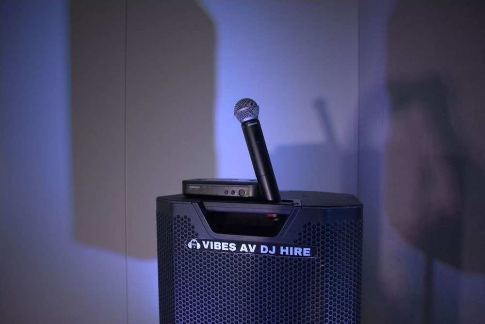 Wireless microphone and PA equipment from Vibes AV available for hire in Sydney