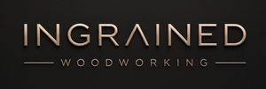 Logo reading “INGRAINED WOODWORKING” on a dark background
