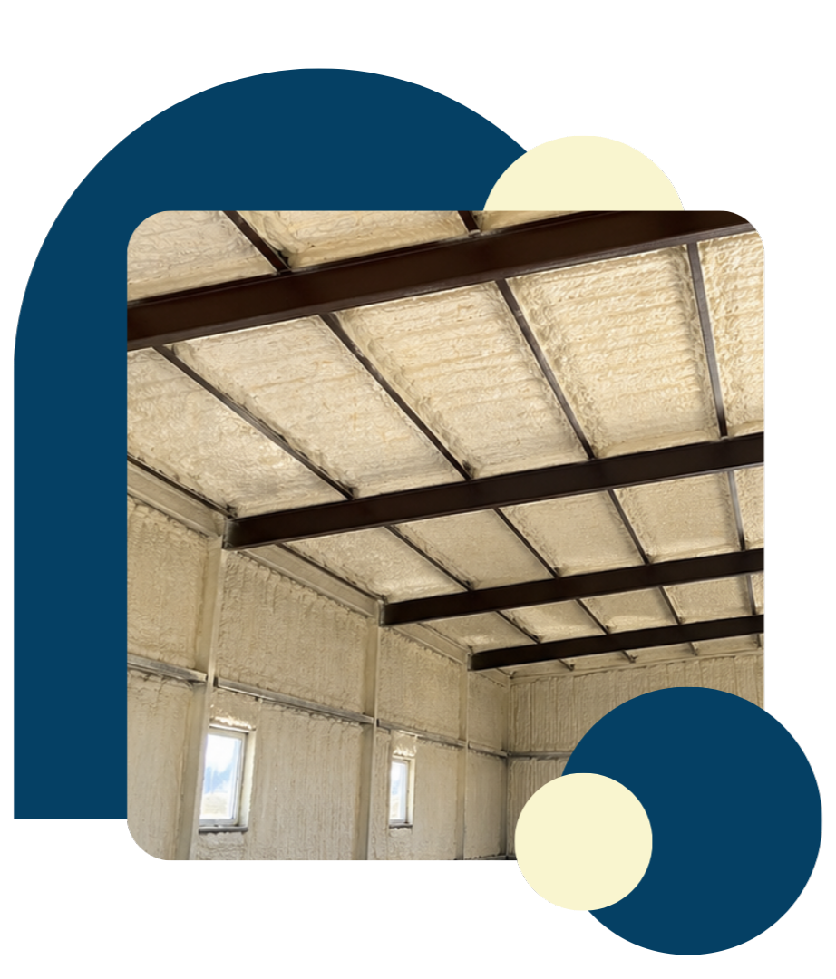 Open cell spray foam installed for sound insulation in interior walls