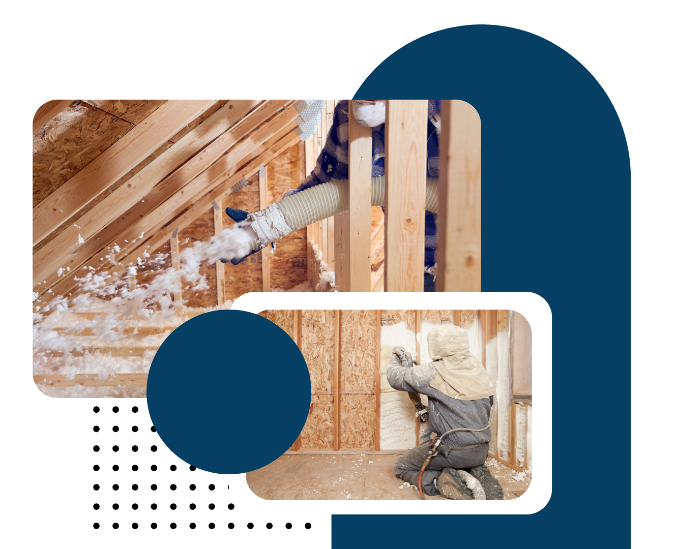Spray foam insulation applied inside residential attic Baytown Texas home