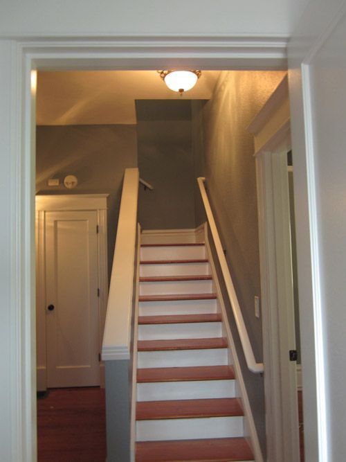Stairs leading up to the second floor of a house