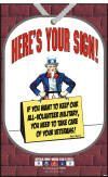 Uncle Sam holding a sign,
