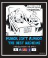 Cartoon: Patient in bed, doctor beside him. Text:
