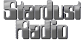 Stardust Radio logo in metallic gray text.