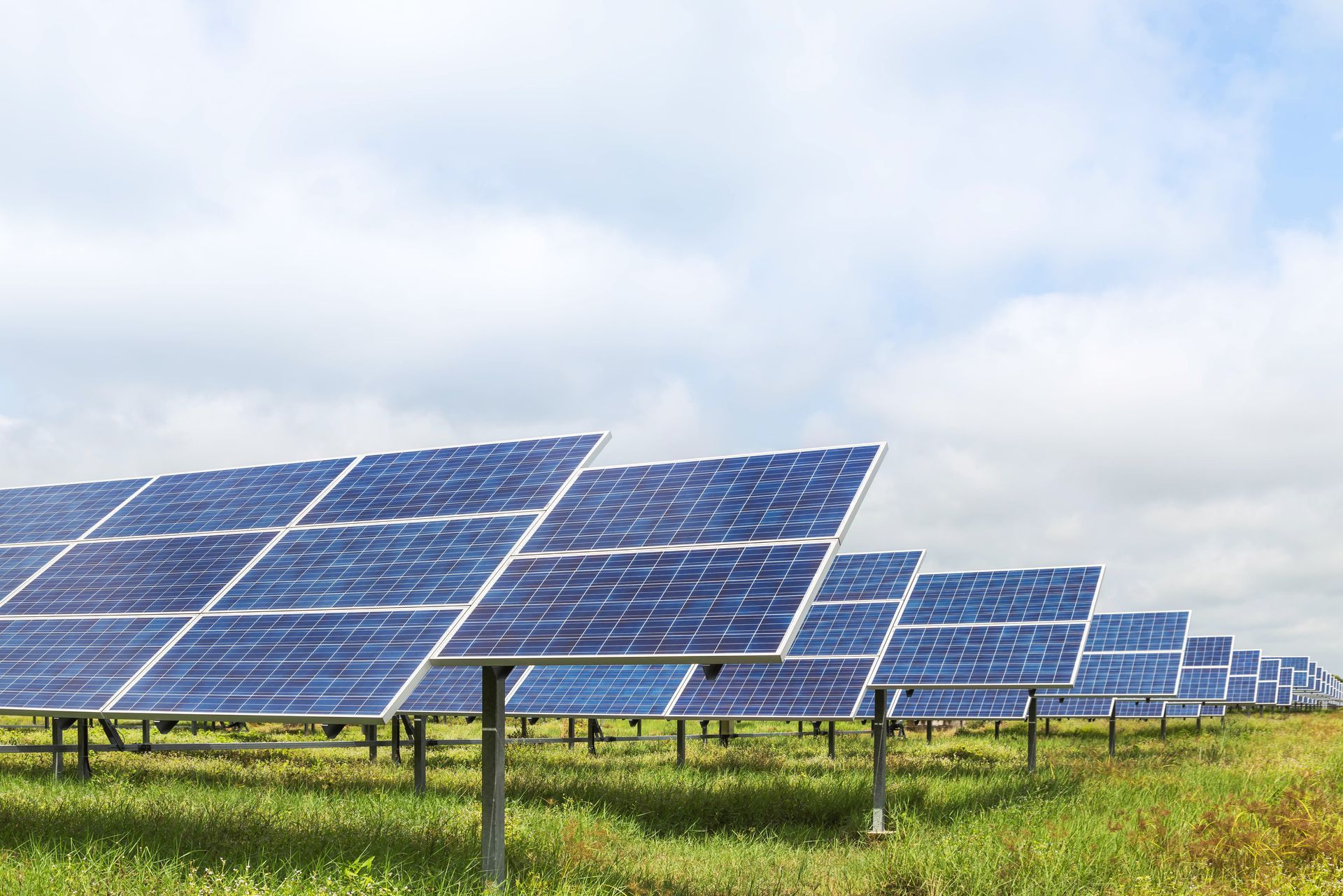 Panneaux solaires dans un champ