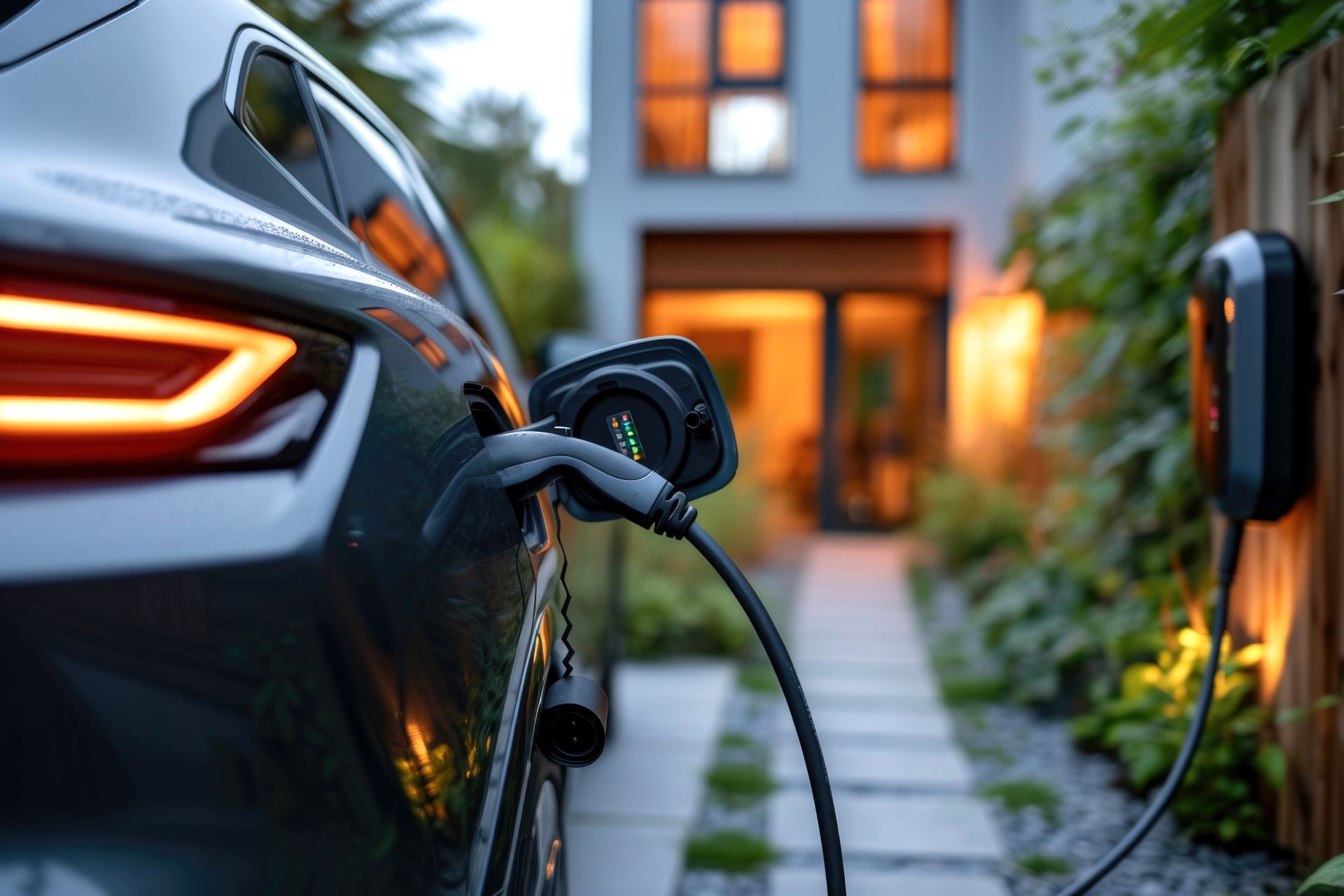 Auto éléctrique en chargement 