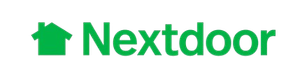 Green Nextdoor logo with house icon and wordmark on a white background