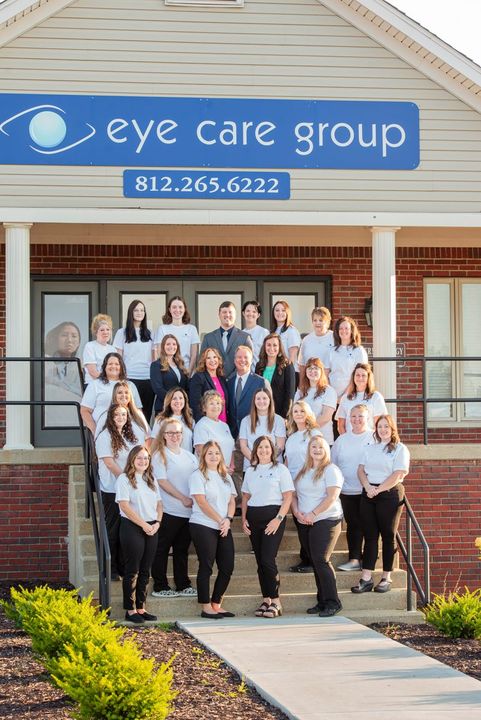 Staff group photo outside Eye Care Group office building