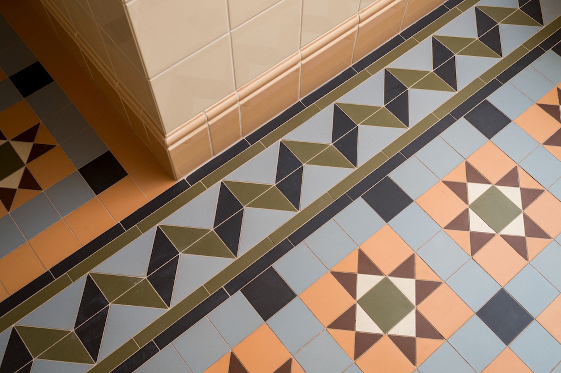 Mosaic Tiles with zig Zag Border Tiles — Corrimal Ceramic Tiles Pty Ltd in Corrimal, NSW