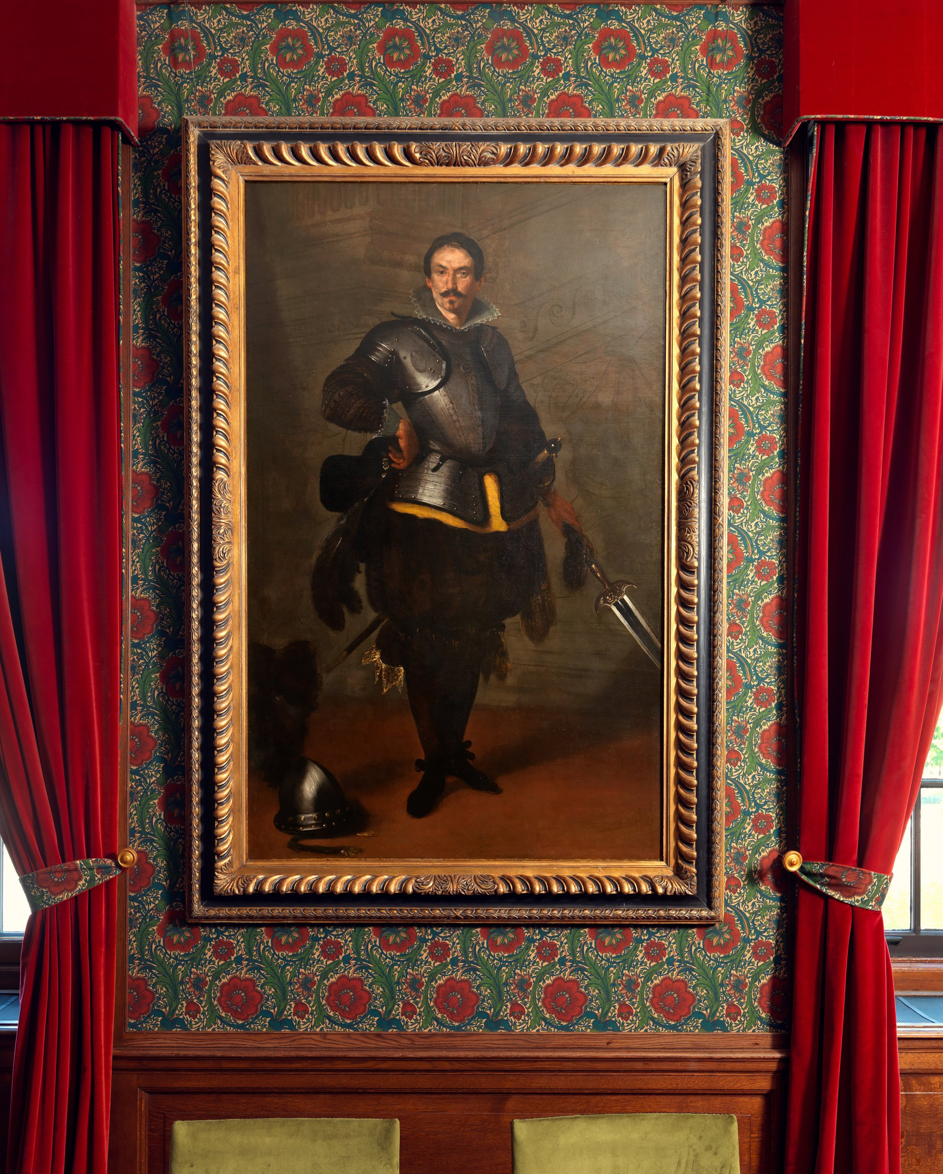 Dick Holthuis fotograaf en initiatiefnemer van Document voor een Monument.  Schilderij in de Koffiekamer van de Eerste Kamer.