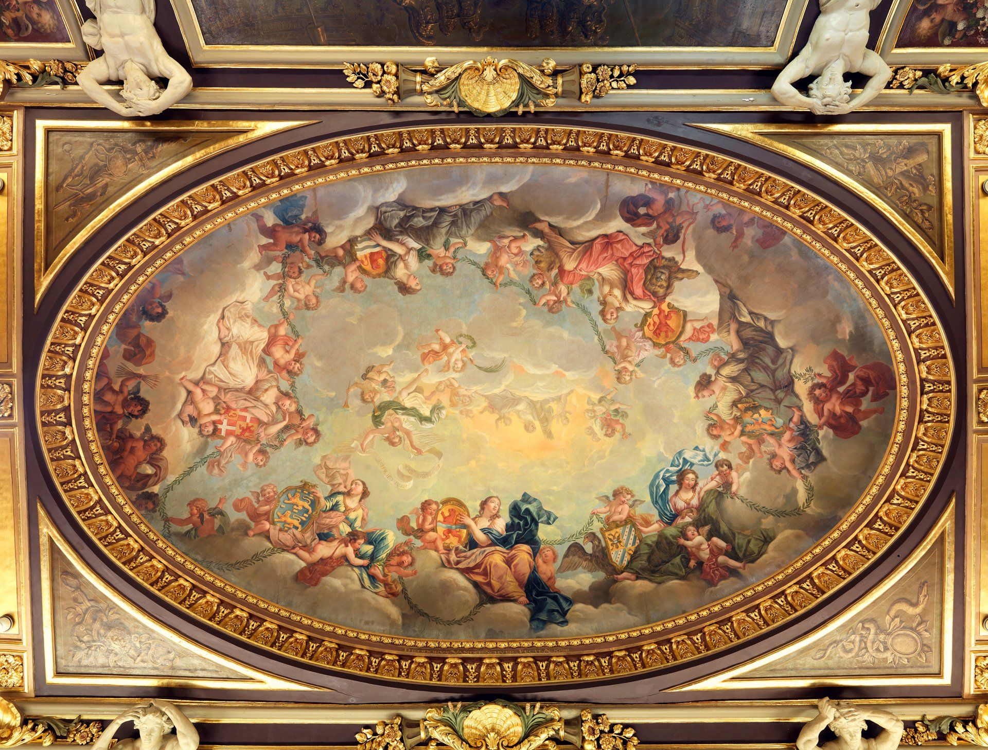 Dick Holthuis fotograaf van Document voor een Monument. Plafond in de Trêveszaal in het ministerie van Algemene Zaken. 2021.