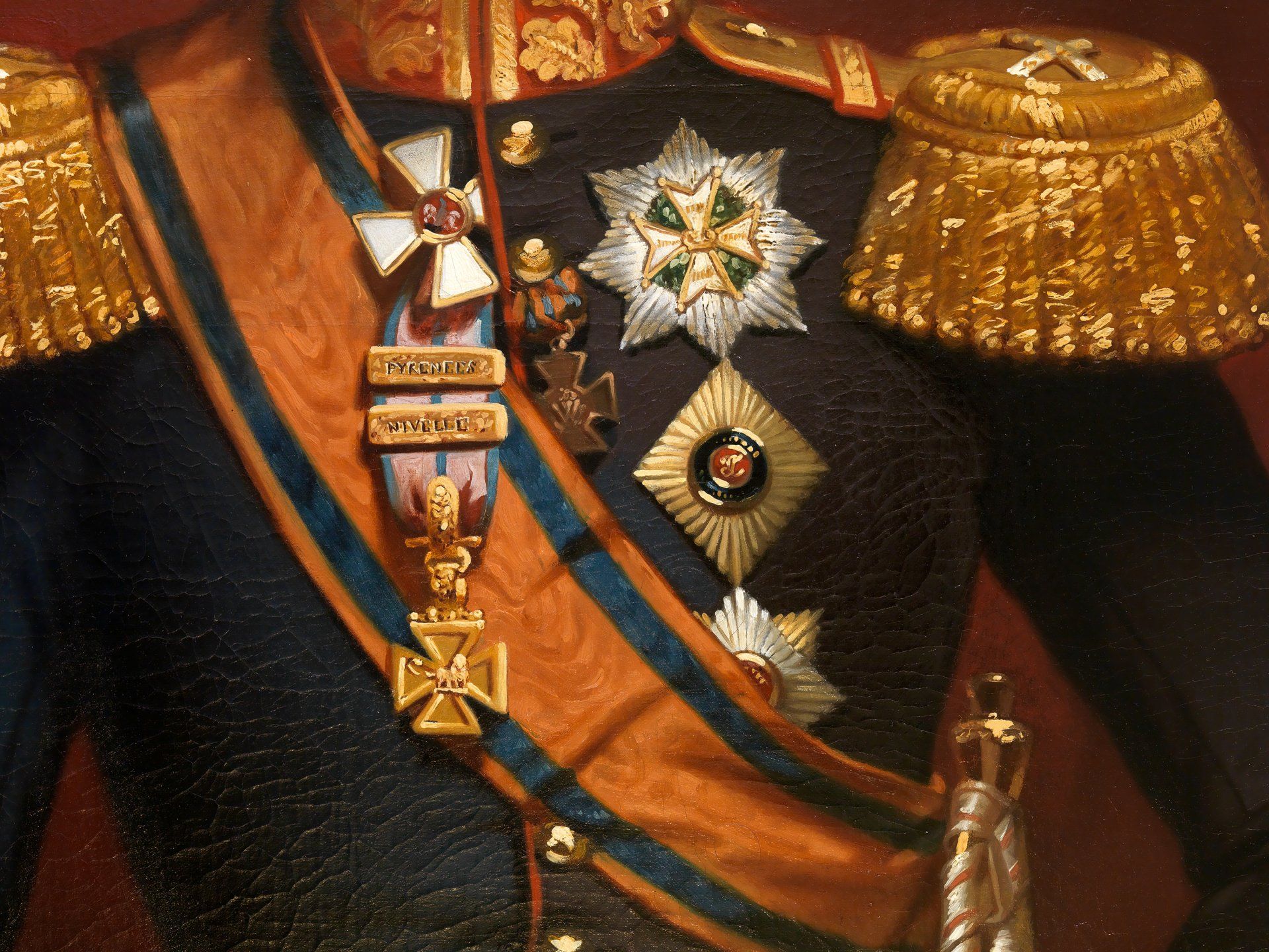 Dick Holthuis fotograaf van Document voor een Monument. Detail van schilderij van Koning Willem II in de Eerste Kamer.