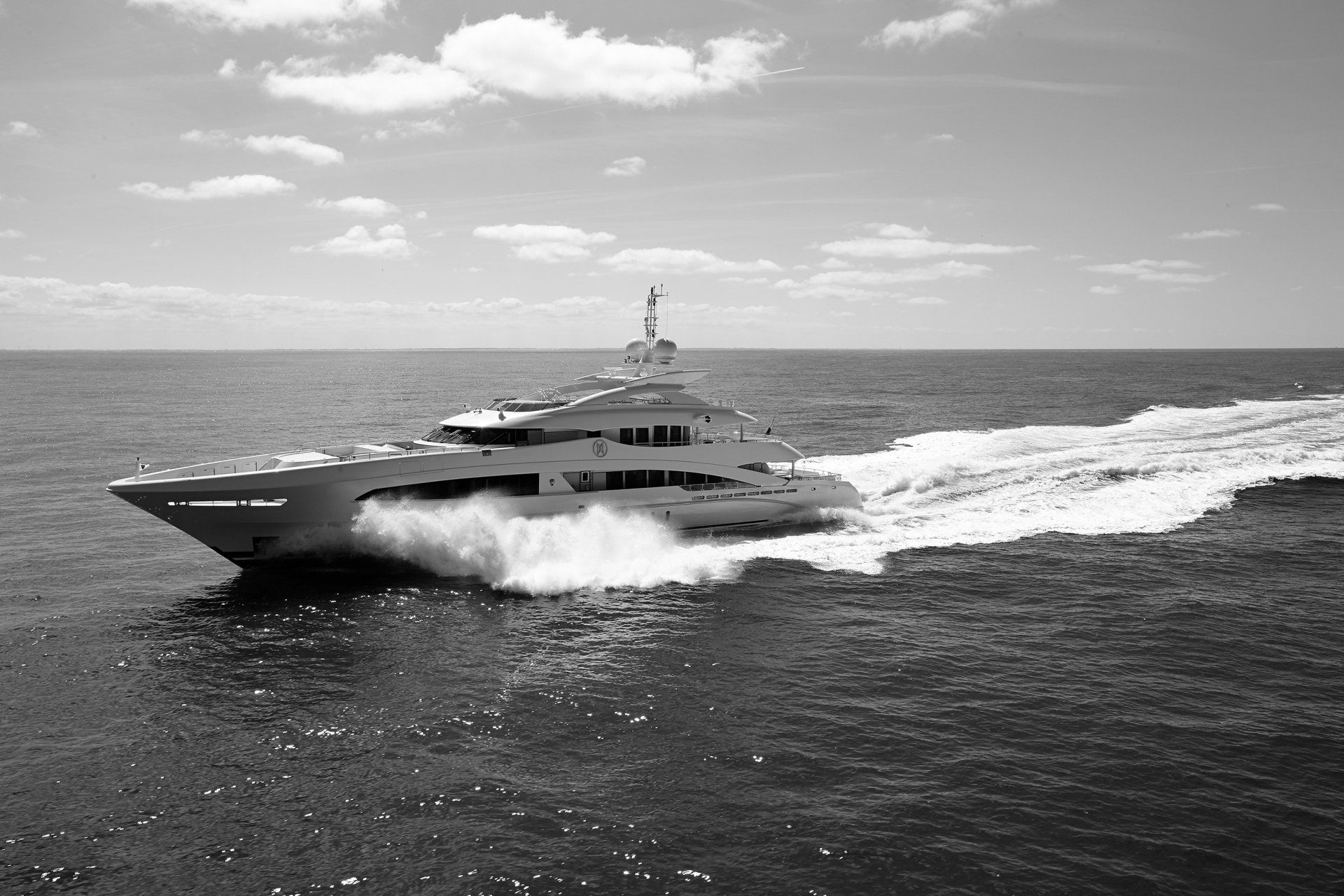 Heesen Yacht 16650 during the sea trials.  ©Dick Holthuis International Yacht Photographer