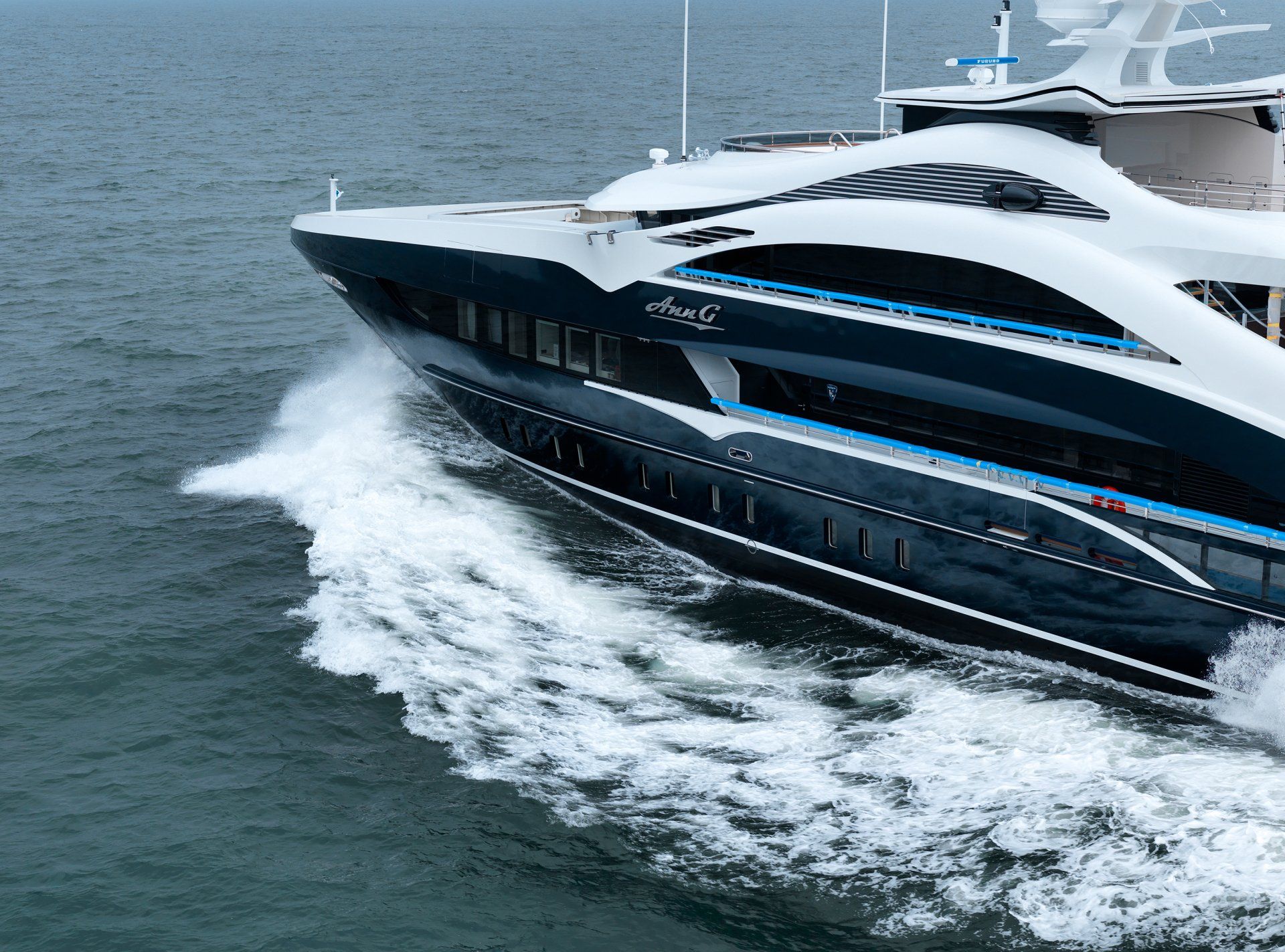 Heesen Yacht 17350 during the sea trials.  ©Dick Holthuis International Yacht Photographer