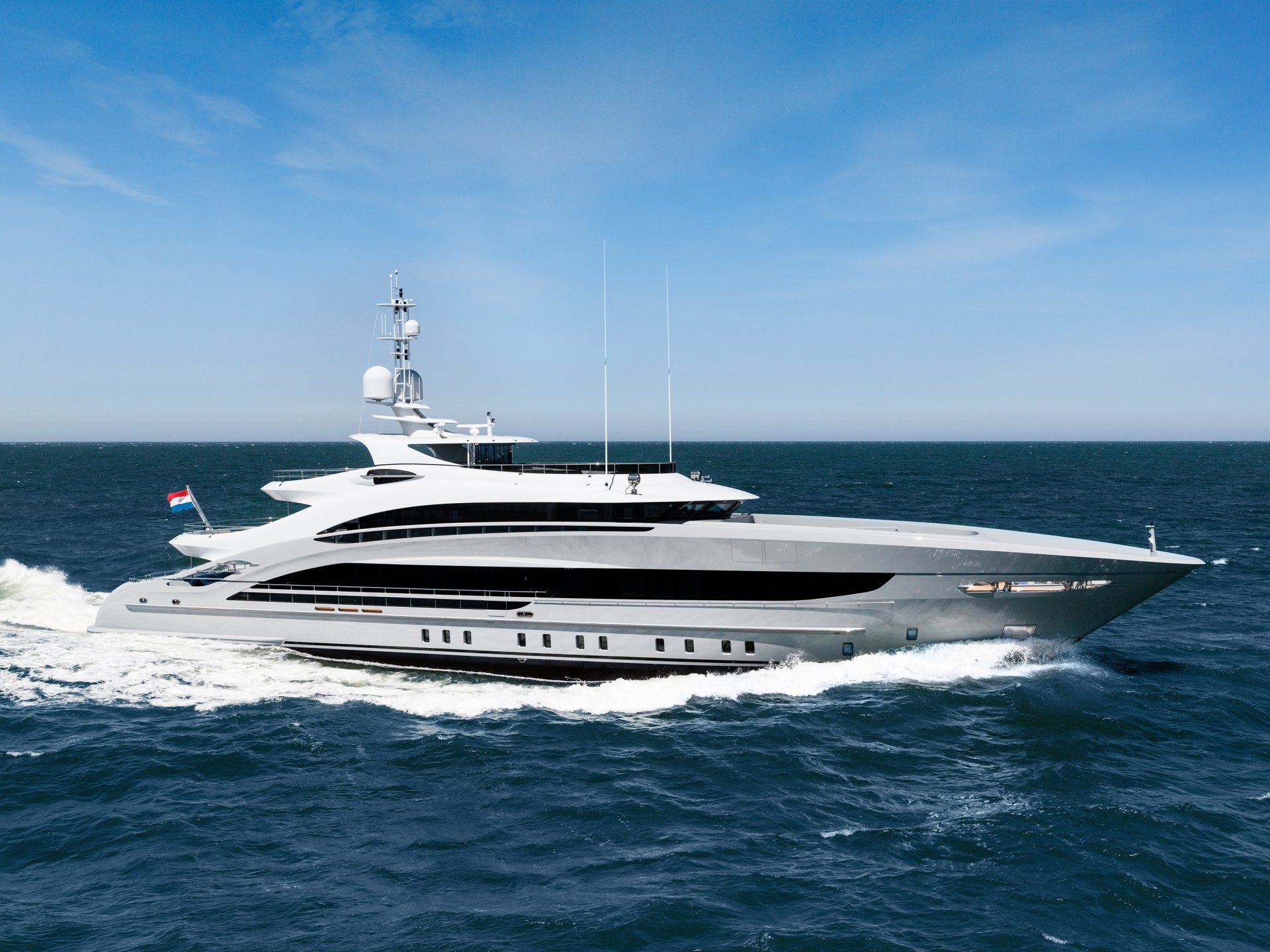 Heesen Yacht 18350 during the sea trials.  ©Dick Holthuis International Yacht Photographer