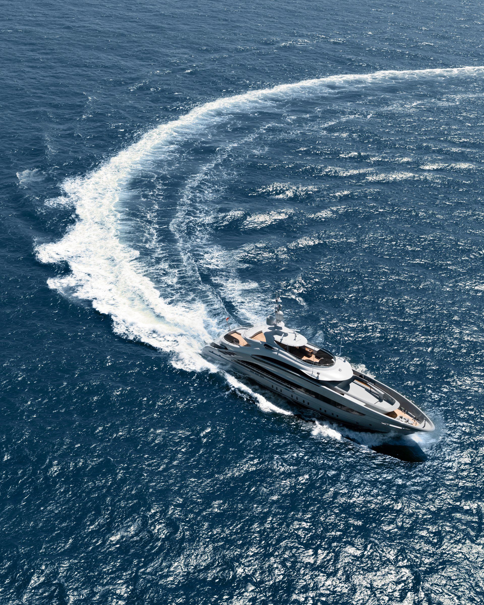 Heesen Yacht 18350 during the sea trials.  ©Dick Holthuis International Yacht Photographer