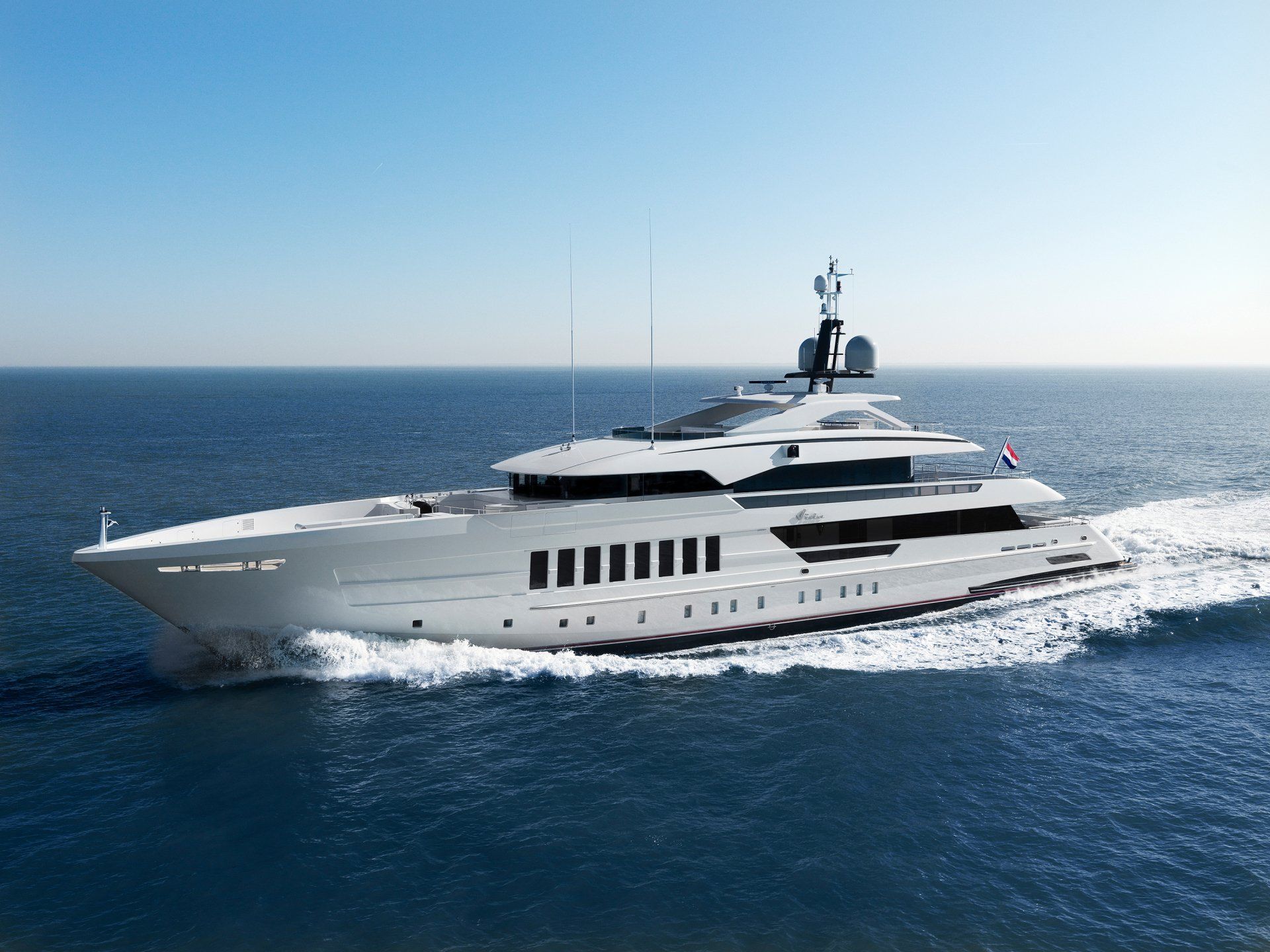 Heesen Yacht 18455 during the sea trials.  ©Dick Holthuis International Yacht Photographer