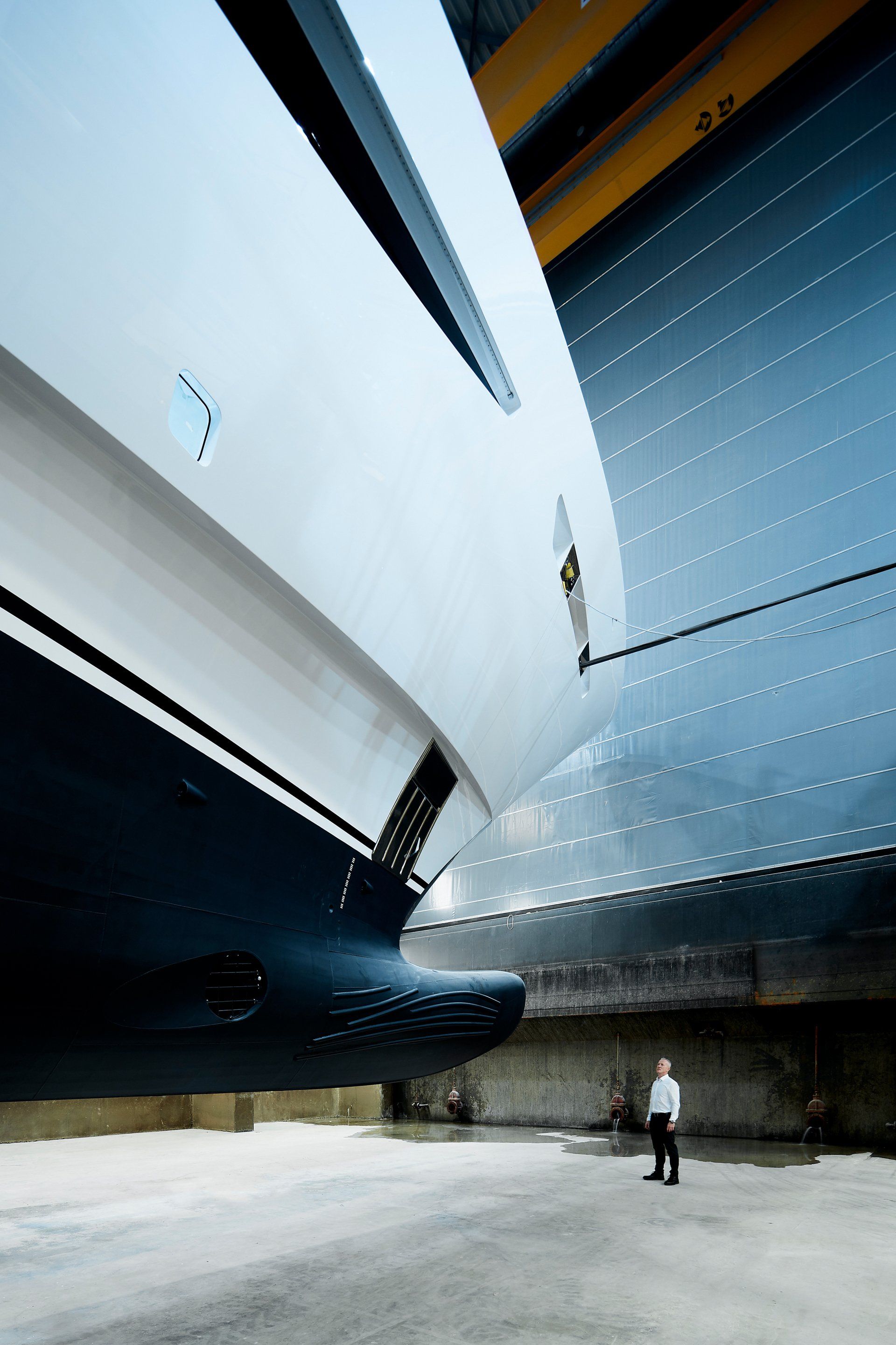 Heesen Yacht 18556 in the shed. ©Dick Holthuis International Yacht photographer.