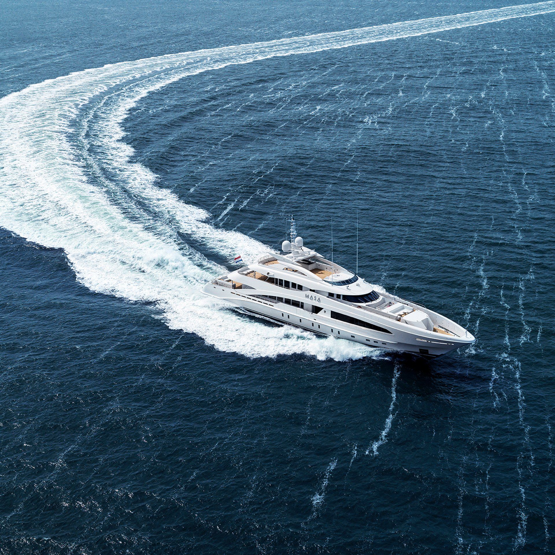 Heesen Yacht 18750 during the sea trials.  ©Dick Holthuis International Yacht Photographer