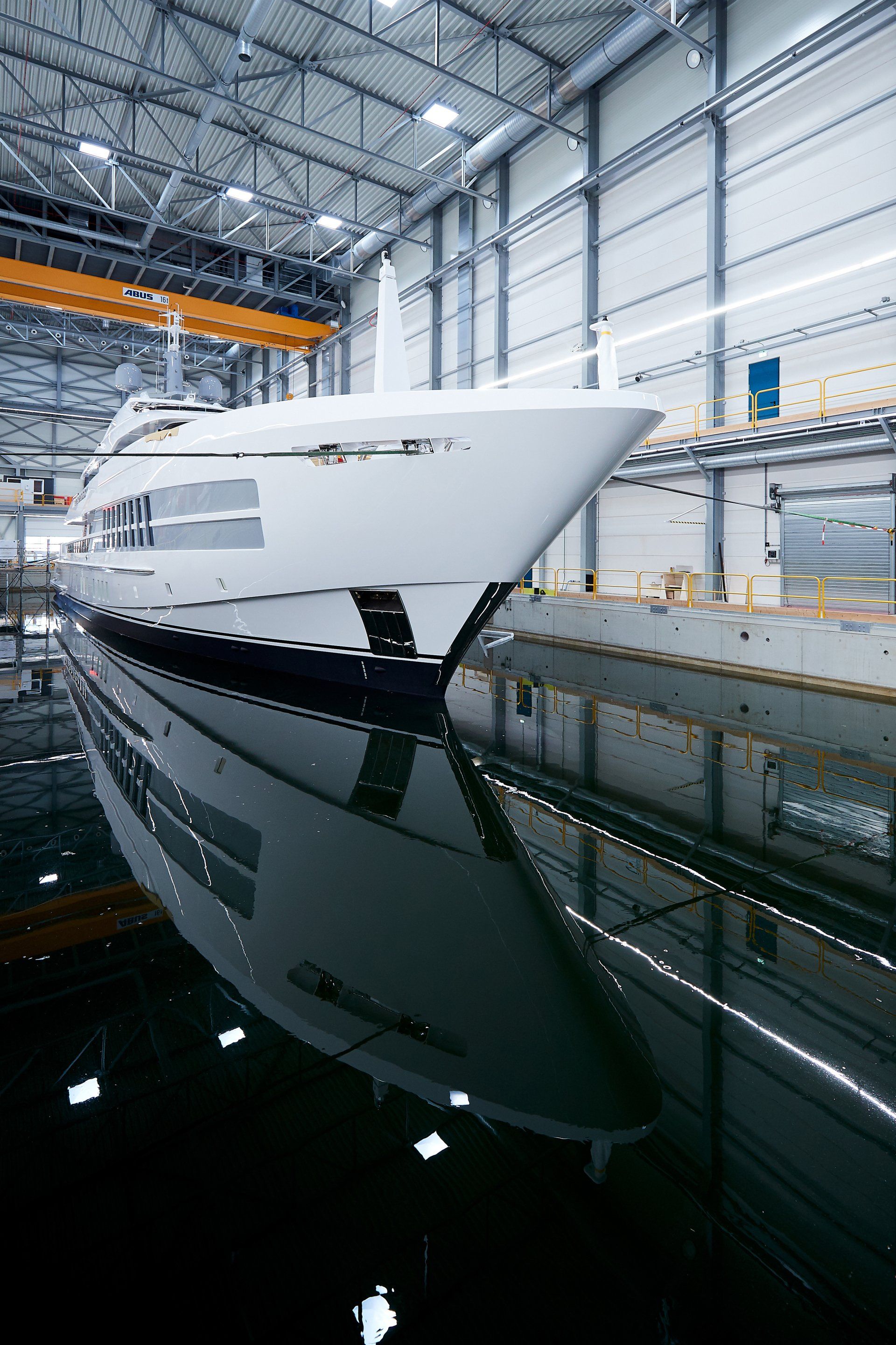 Heesen Yacht 1955 ready for leaving the shed. ©Dick Holthuis International Yacht Photographer