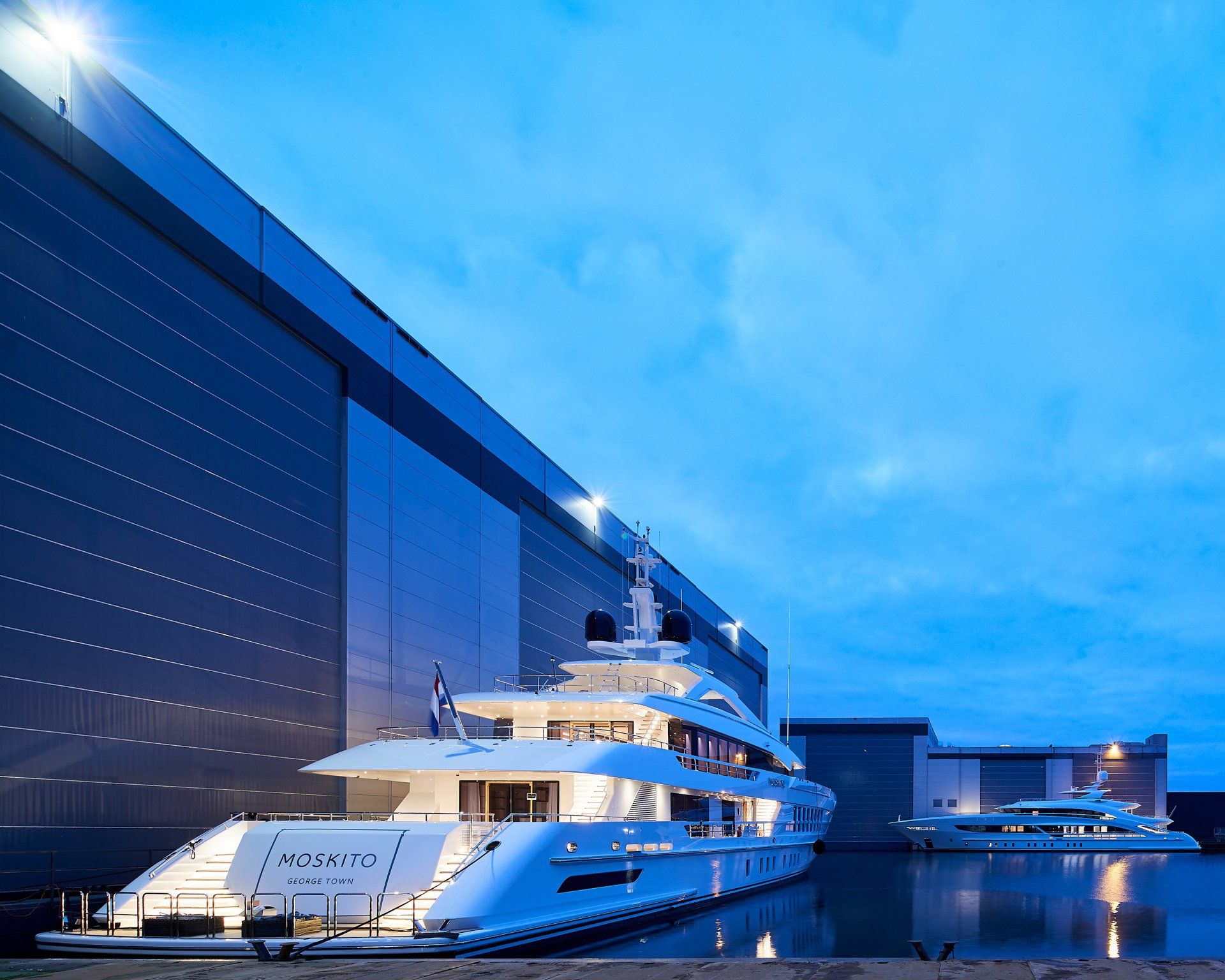Heesen Yacht 19255 waiting at the yard in Oss. ©Dick Holthuis International Yacht Photographer