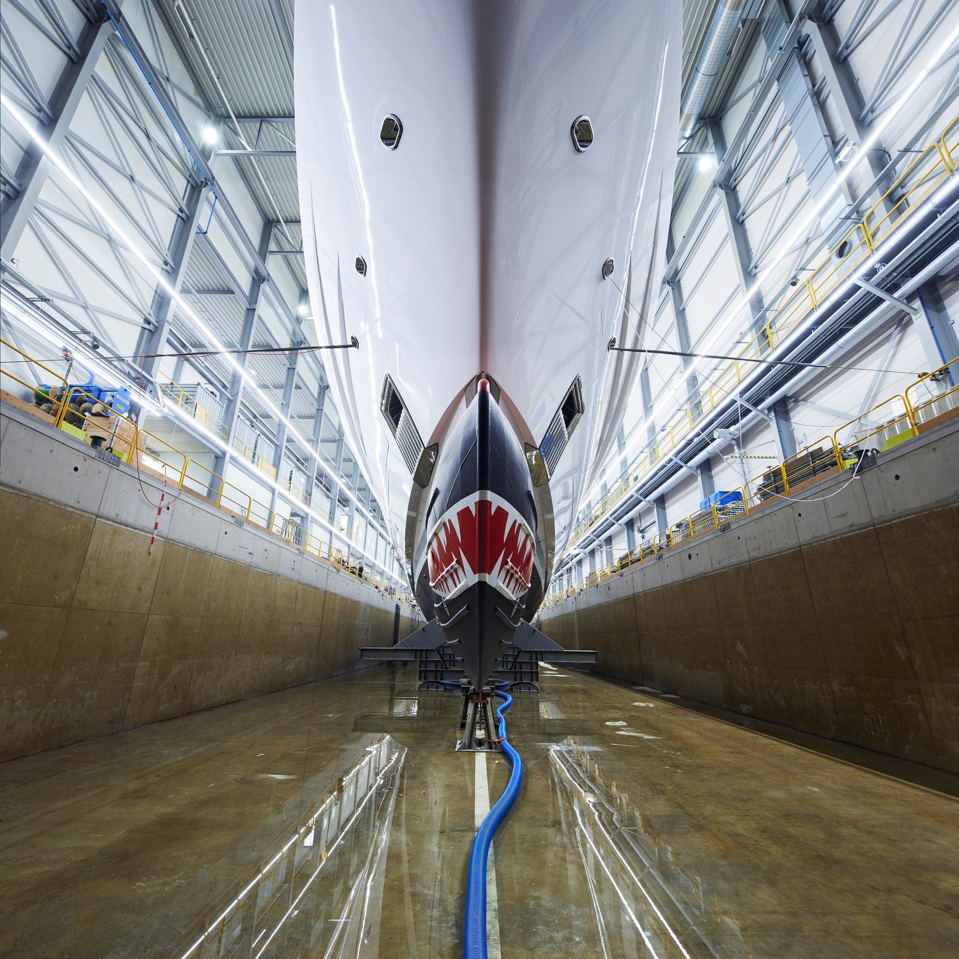 Heesen Yacht 19480 waiting for the launch. ©Dick Holthuis International Yacht Photographer