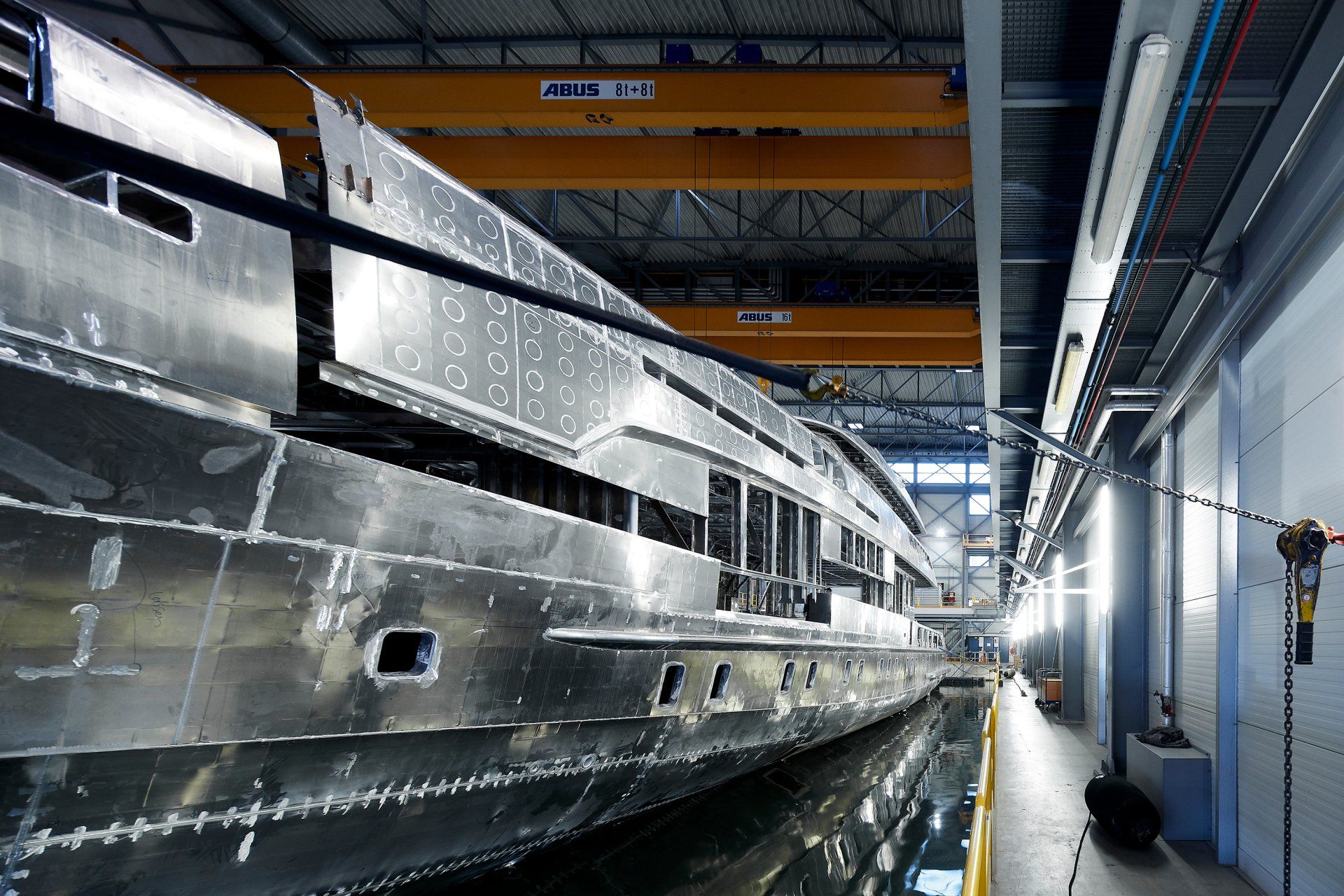Heesen Yacht 19550 finished joining hull and superstructure. ©Dick Holthuis International Yacht Photographer