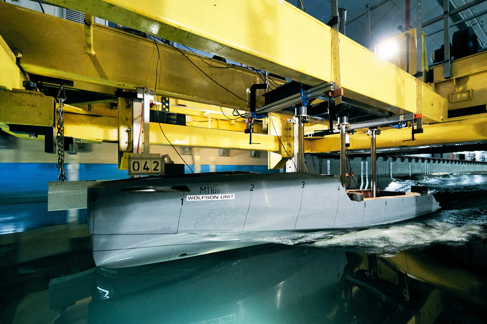 Heesen Yacht 19959 tank testing in Liege, Belgium. ©Dick Holthuis International Yacht Photographer