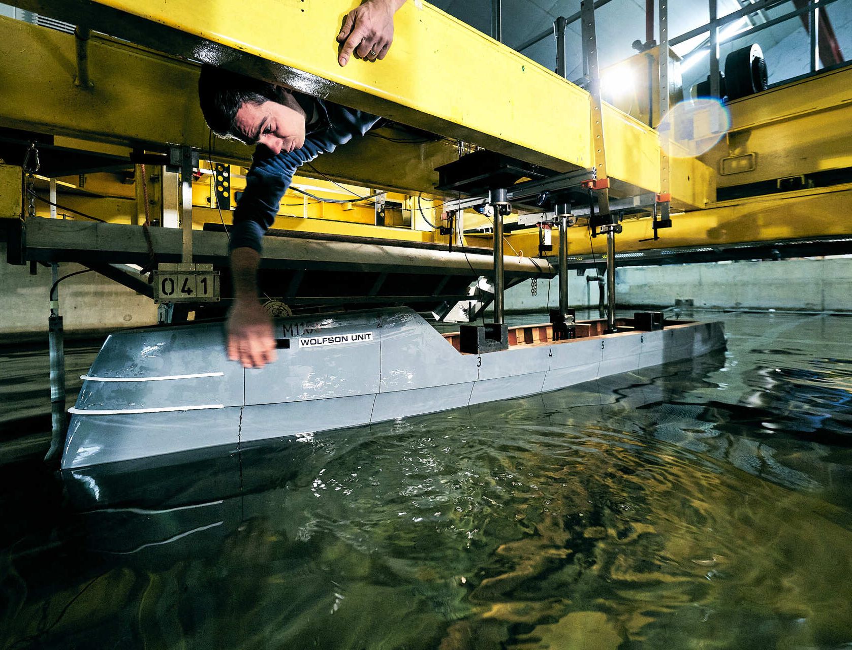 Heesen Yacht 20067 tank testing in Liege, belgium.©Dick Holthuis International Yacht Photographer