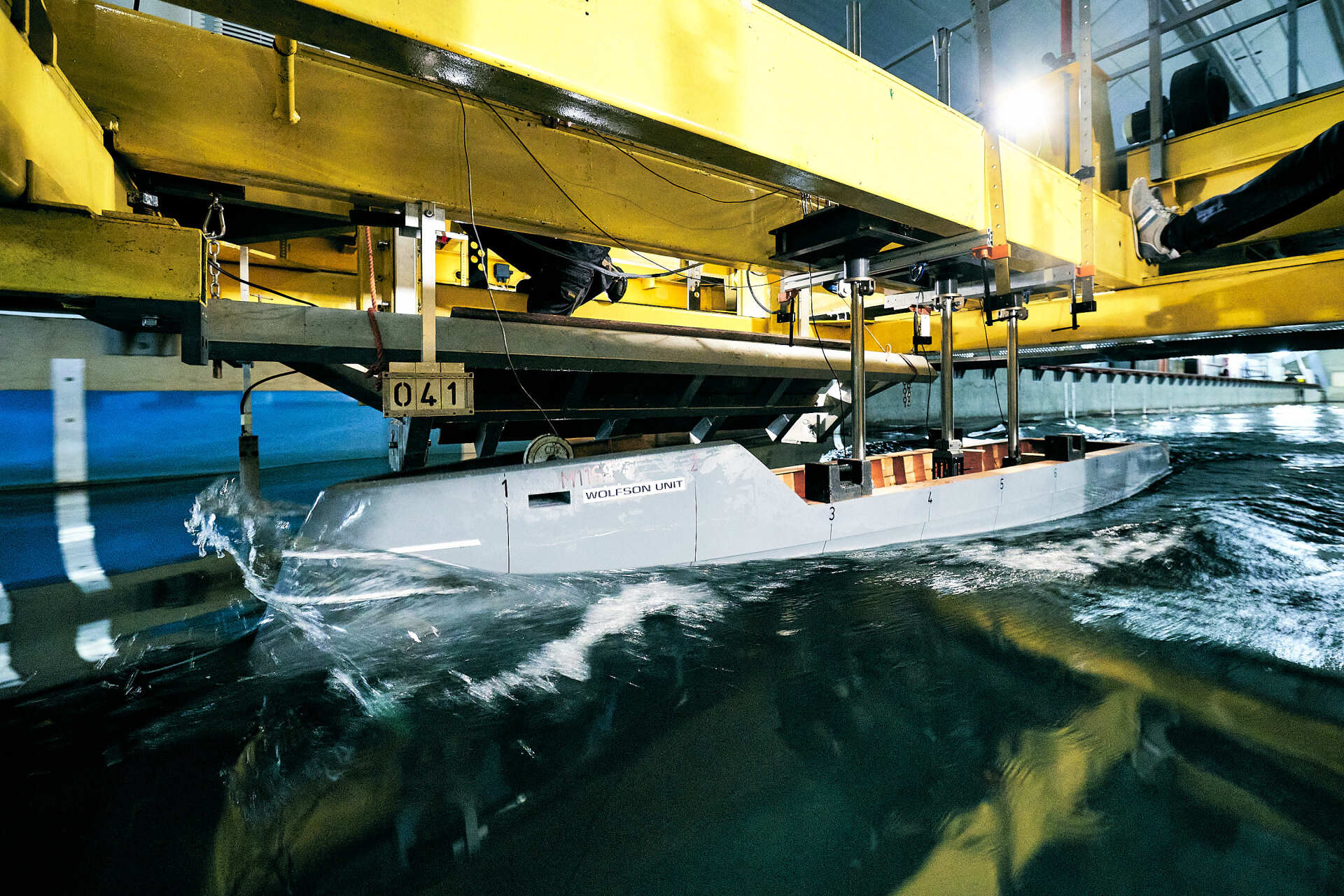 Heesen Yacht 20067 tank testing in Liege, belgium. ©Dick Holthuis International Yacht Photographer
