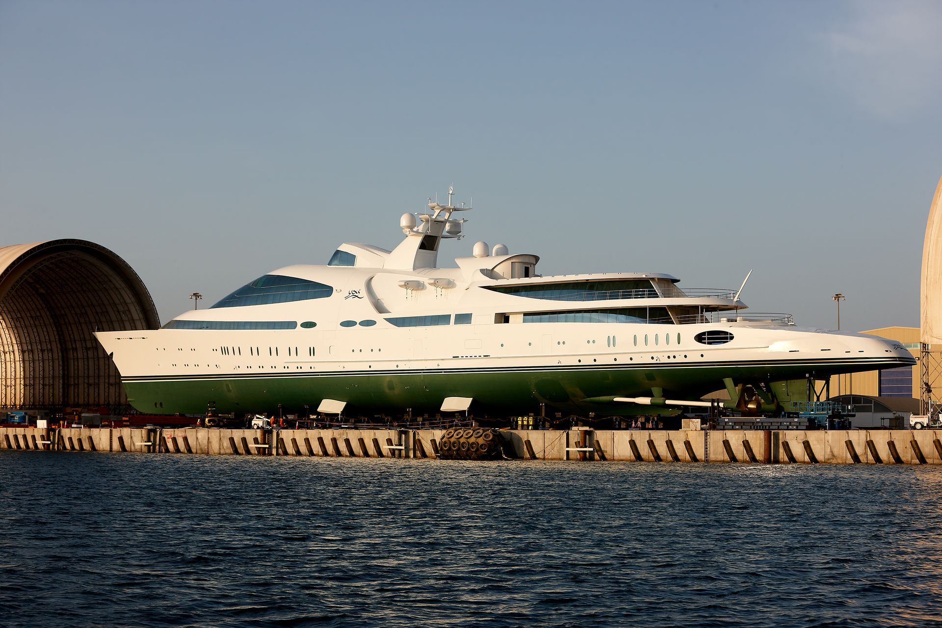 141m M/Y Yas during the launch in Abu Dhabi U.A.E. 2011. ©Dick Holthuis International Yacht Photographer.