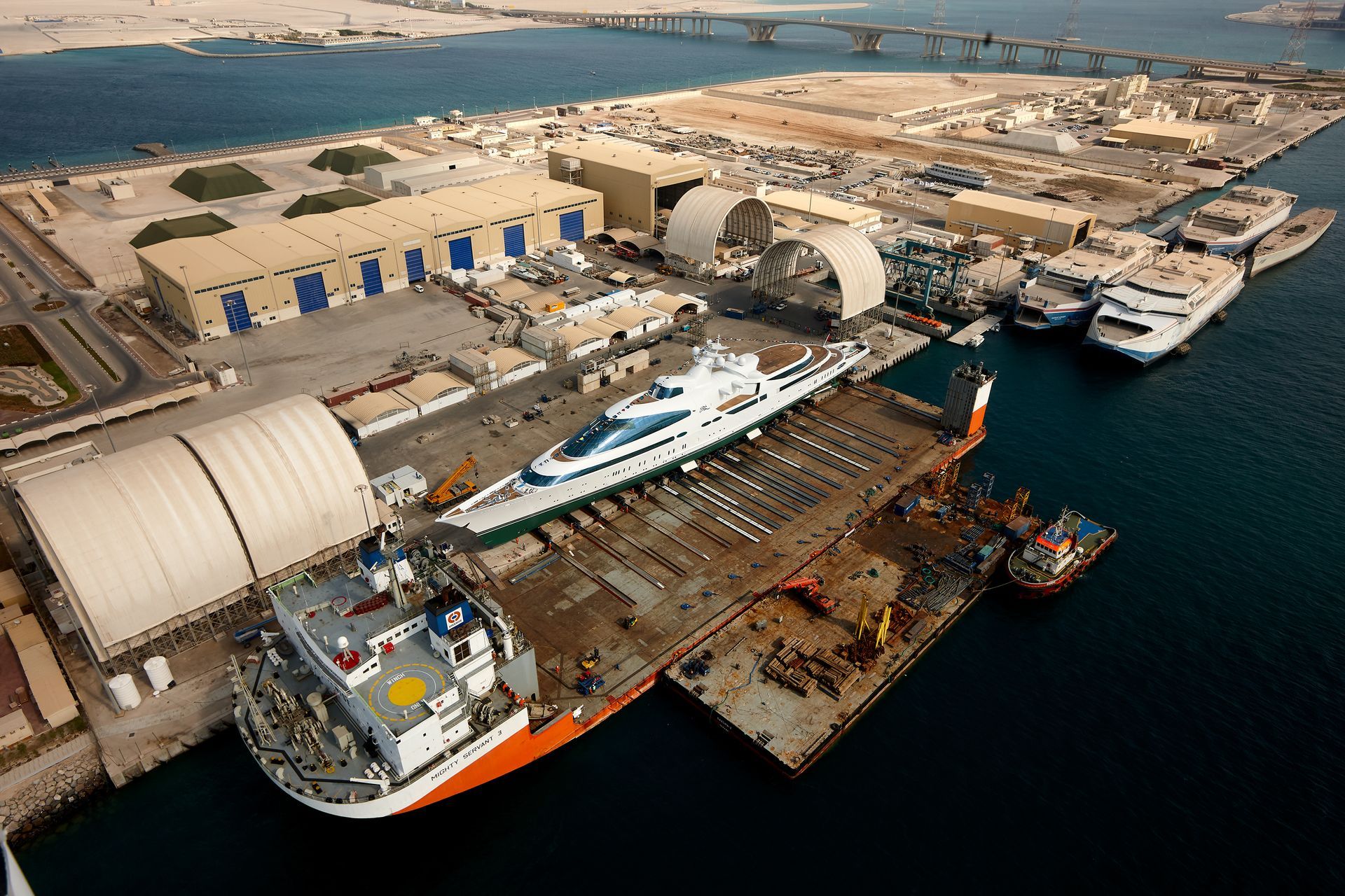 141m M/Y Yas during the launch in Abu Dhabi U.A.E. 2011. ©Dick Holthuis International Yacht Photographer.