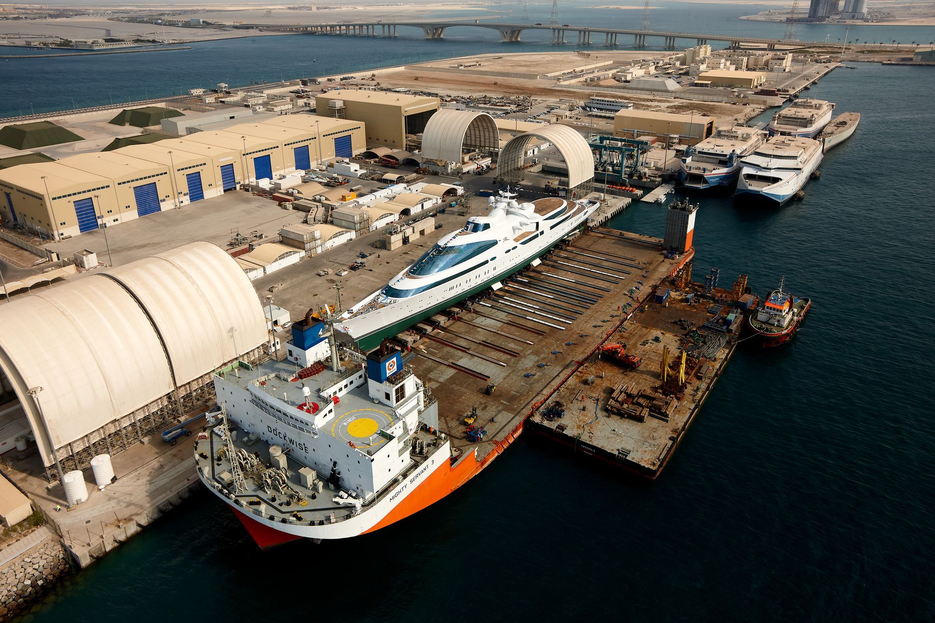 141m M/Y Yas during the launch in Abu Dhabi U.A.E. 2011. ©Dick Holthuis International Yacht Photographer.