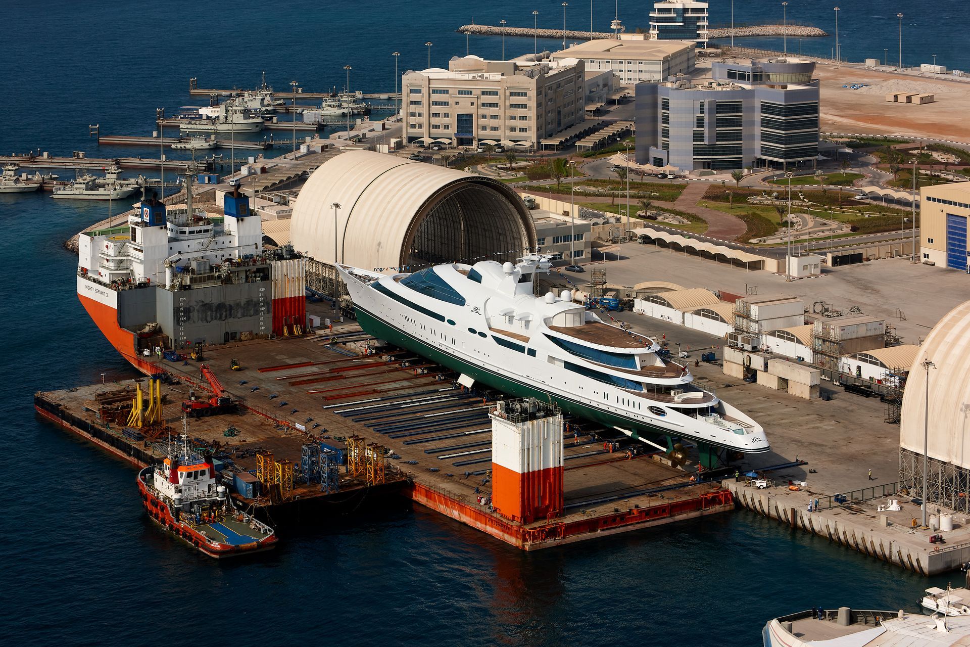 M/Y Yas during the launch in Abu Dhabi U.A.E. 2011. ©Dick Holthuis International Yacht Photographer.