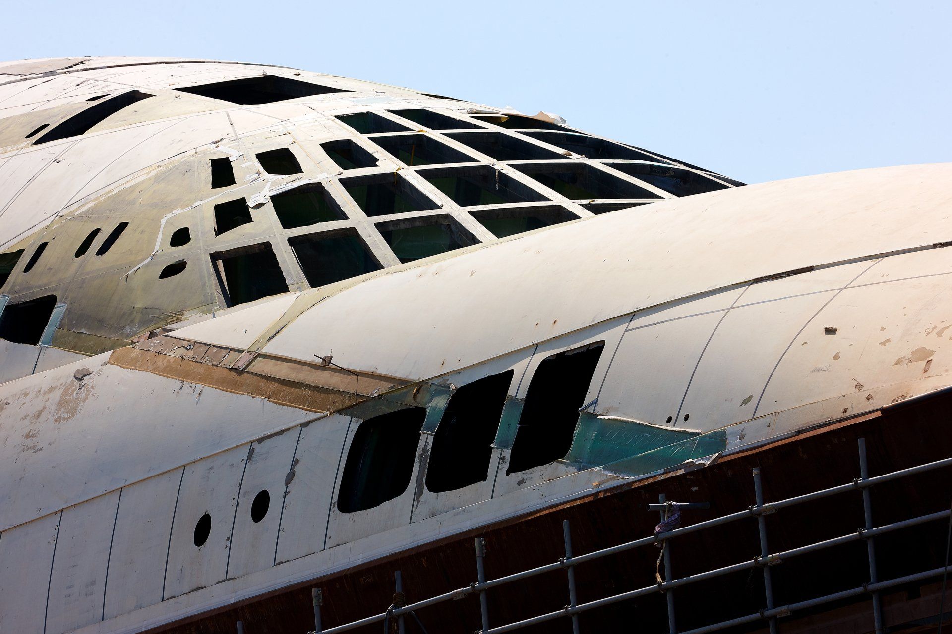 Transformation from a navy frigate to M/Y Yas in Abu Dhabi U.A.E. 2009. ©Dick Holthuis International Yacht Photographer.